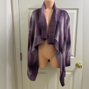 Purple Ombre Open Front Cardigan